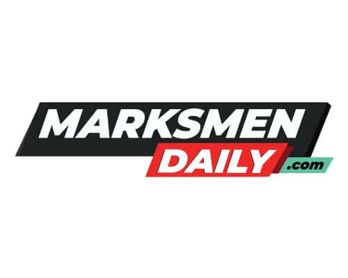 Logo with 'MARKSMEN DAILY' text and red stripe on white background